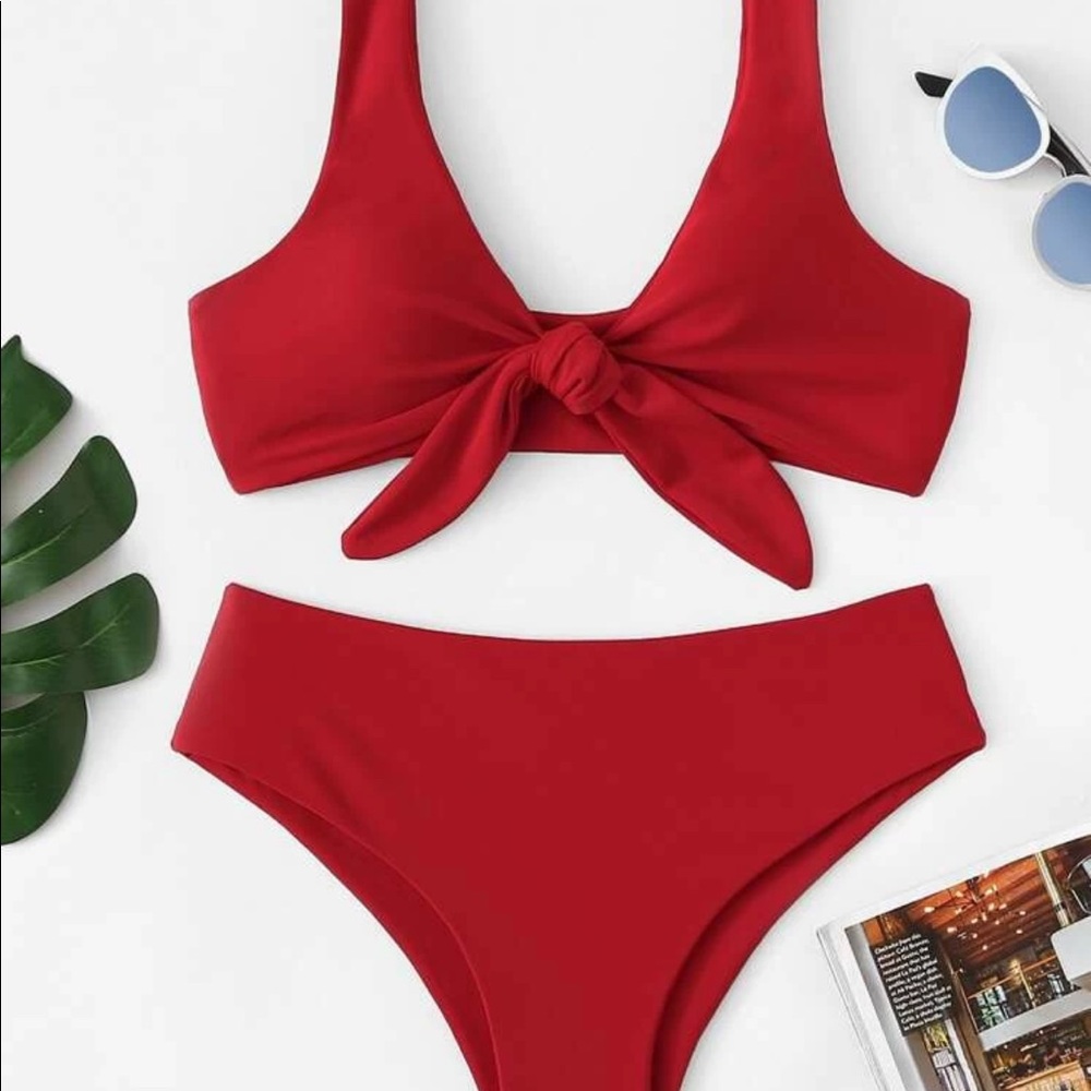 SHEIN Knot Front Bikini Set